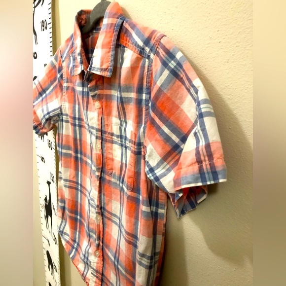 (4 for $15) Children's Place- Plaid Short Sleeve Polo Button-up Shirt -Size 7/8 - Picture 2 of 4